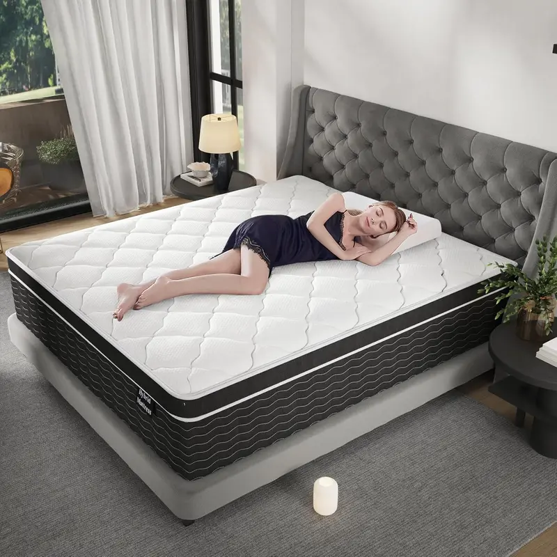 10-Inch Full-Size Hybrid Mattress in a Box: Gel Memory Foam Over Pocketed Coils, Medium-Plush Comfort