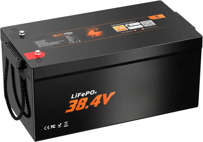 36V 100Ah LiFePO4 Deep Cycle Battery – Bluetooth-Enabled Lithium Iron Phosphate Pack with 100A BMS and Low-Temperature Protection