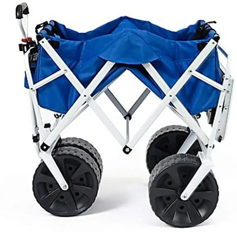 All-Terrain Folding Beach Wagon – Heavy-Duty Collapsible Cart with Oversized Wheels and Integrated Side Table for Sand, Grass, or Pavement