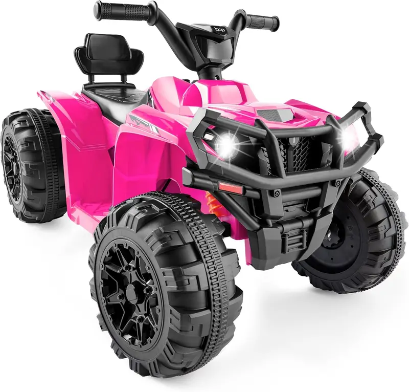 Best Choice Products 12V Kids Electric ATV Quad – Bluetooth Audio, LED Headlights, Treaded Tires & 2.4 mph Max Speed