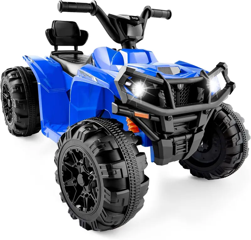 Best Choice Products 12V Kids Electric ATV Quad – Bluetooth Audio, LED Headlights, Treaded Tires & 2.4 mph Max Speed