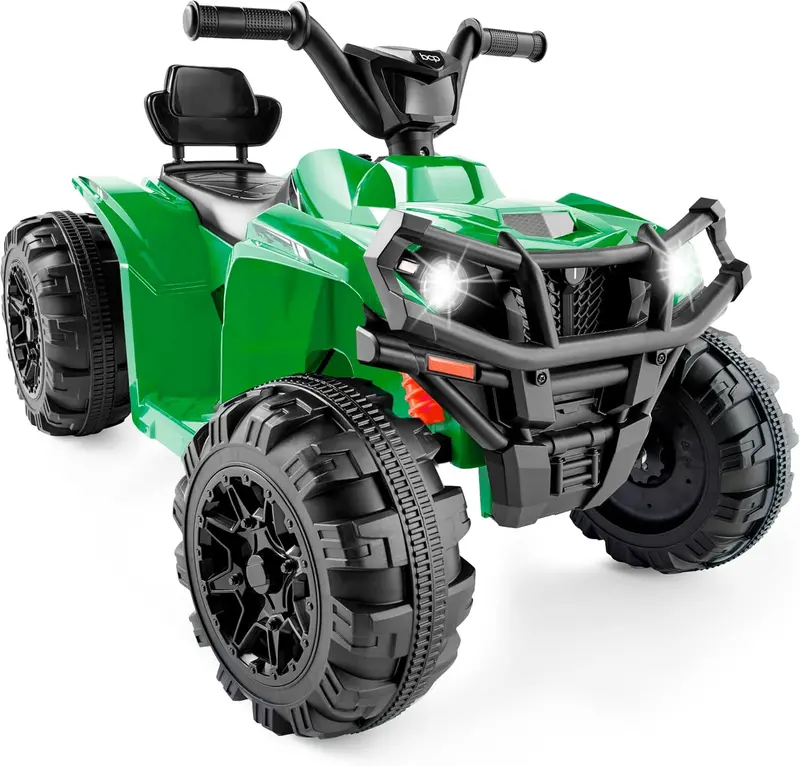 Best Choice Products 12V Kids Electric ATV Quad – Bluetooth Audio, LED Headlights, Treaded Tires & 2.4 mph Max Speed