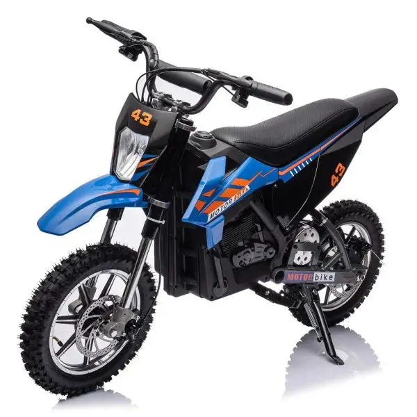 Blue 36V Kids' Electric Dirt Bike – High-Torque Drive, LED Display & Safety Braking System