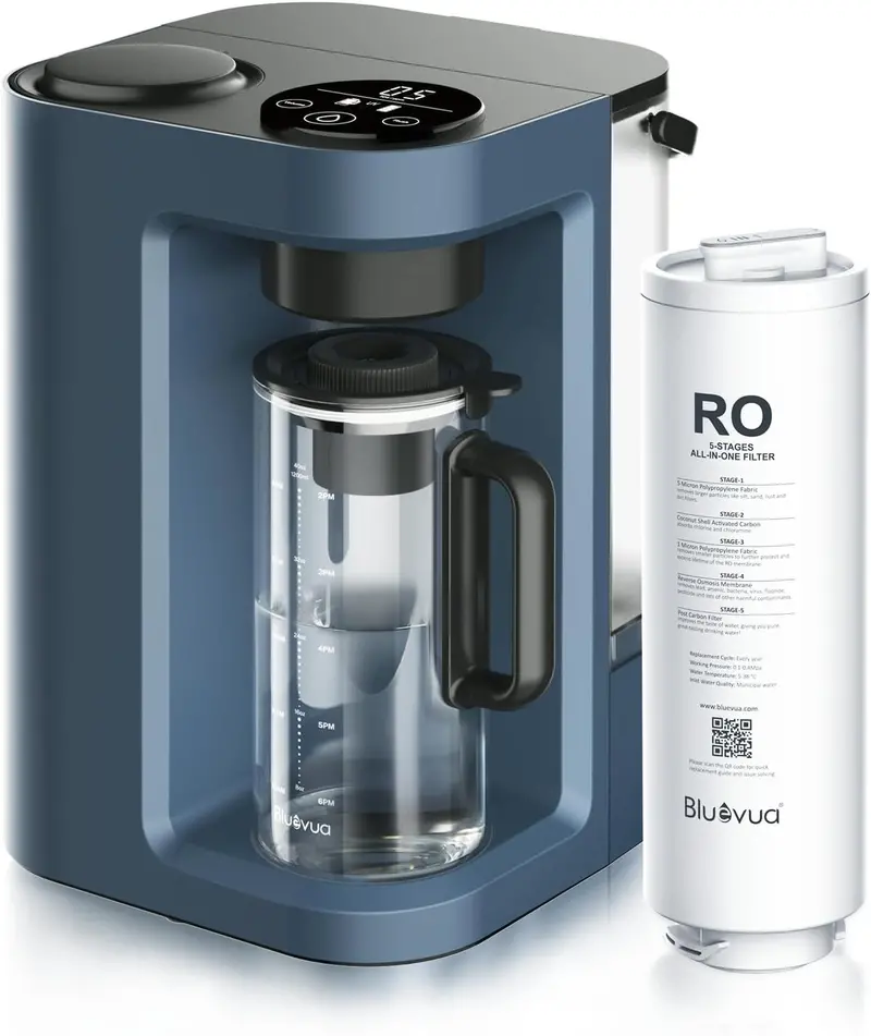 Bluevua RO100ROPOT-Lite(UV) Countertop Water Purifier – 7-Stage Filtration with UV Sterilization & Mineral Restoration 2
