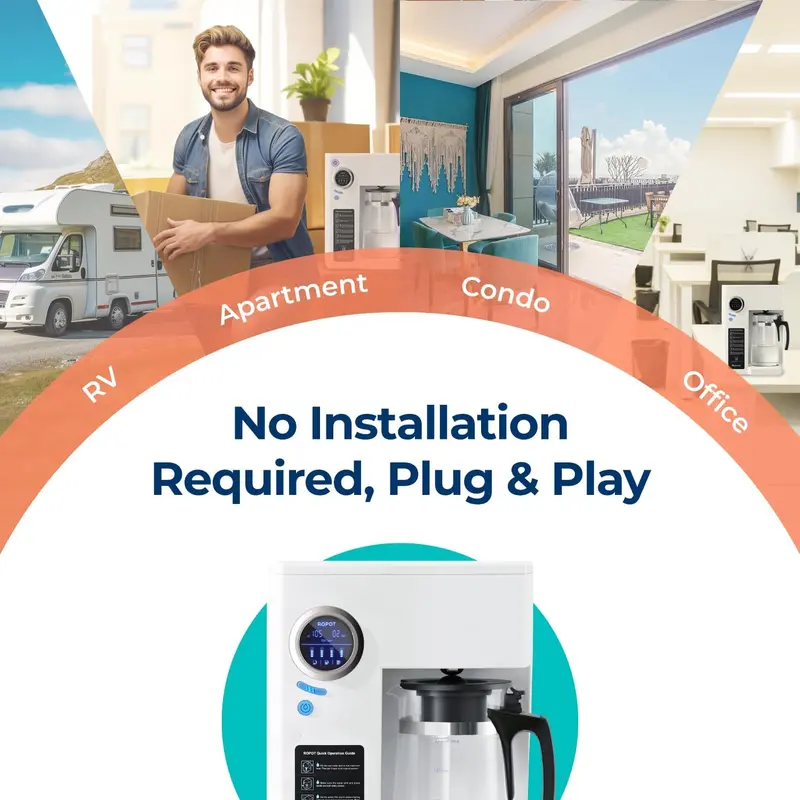 Bluevua RO100ROPOT-UV Countertop Reverse Osmosis System – 6-Stage Purification with UV Sanitization & Remineralization