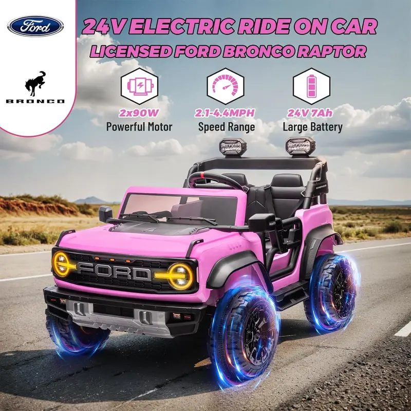 Bronco Raptor Ride-On Toy – Two-Seater Blue Electric Truck for Kids