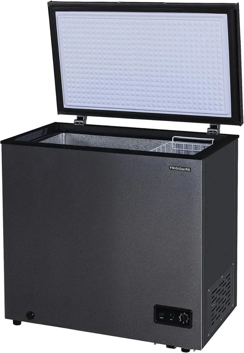 Compact Chest Freezer – 7 Cubic Foot Frigidaire Model with Manual Defrost and Organized Basket Storage