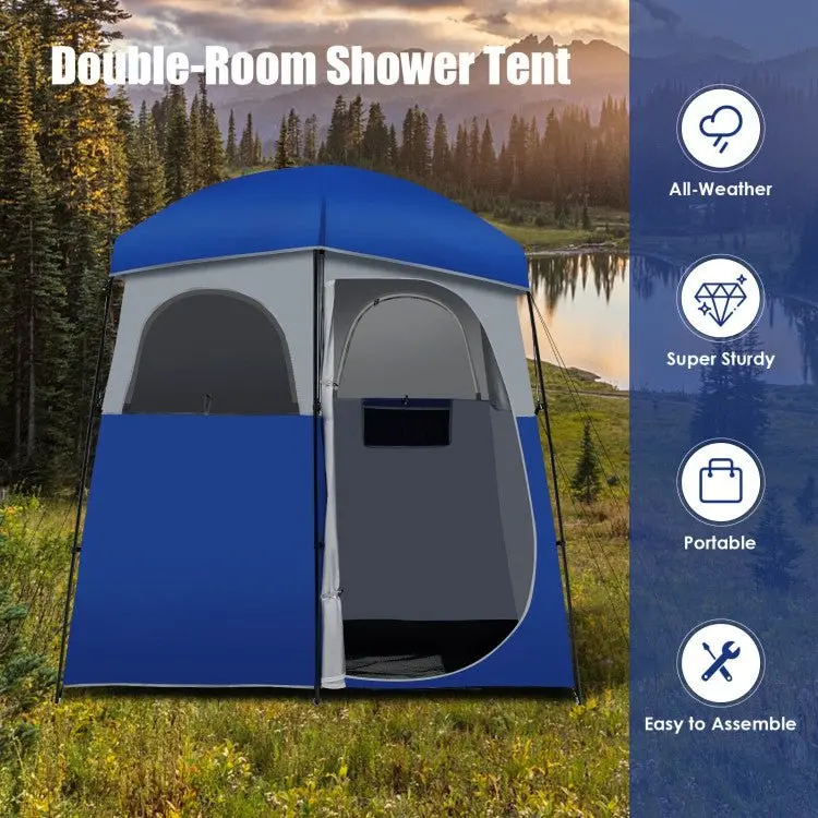 Dual-Zone Portable Camping Privacy Shelter – Convertible Shower & Toilet Tent with Compact Carry Bag 2