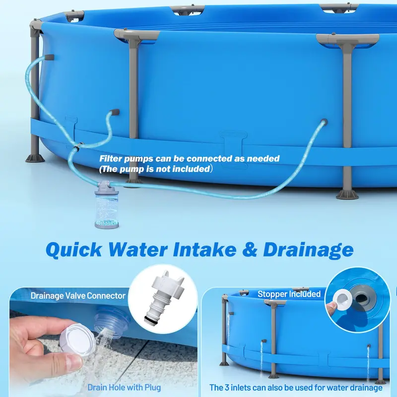 Durable Above-Ground Metal-Frame Swimming Pool for Backyard Use