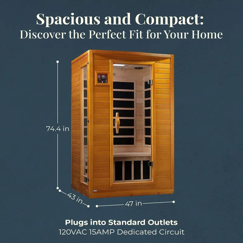 Dynamic Saunas Andora Infrared Sauna – Two-Person Low-EMF Design in Canadian Hemlock