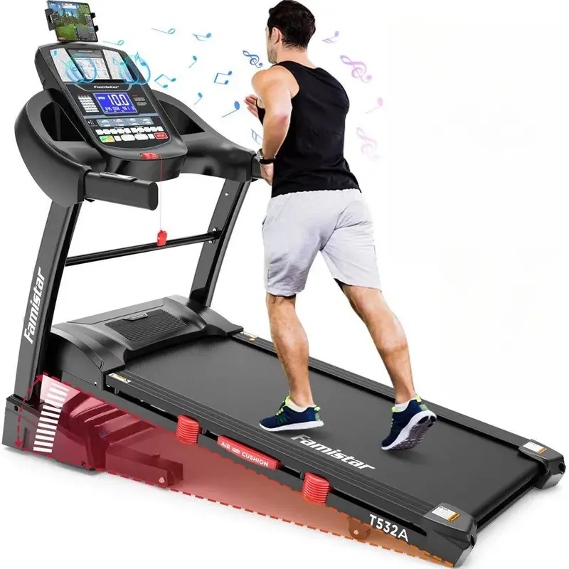 Famistar Compact Folding Treadmill – 15-Level Auto Incline, 300-Pound Weight Capacity, 10 MPH Top Speed