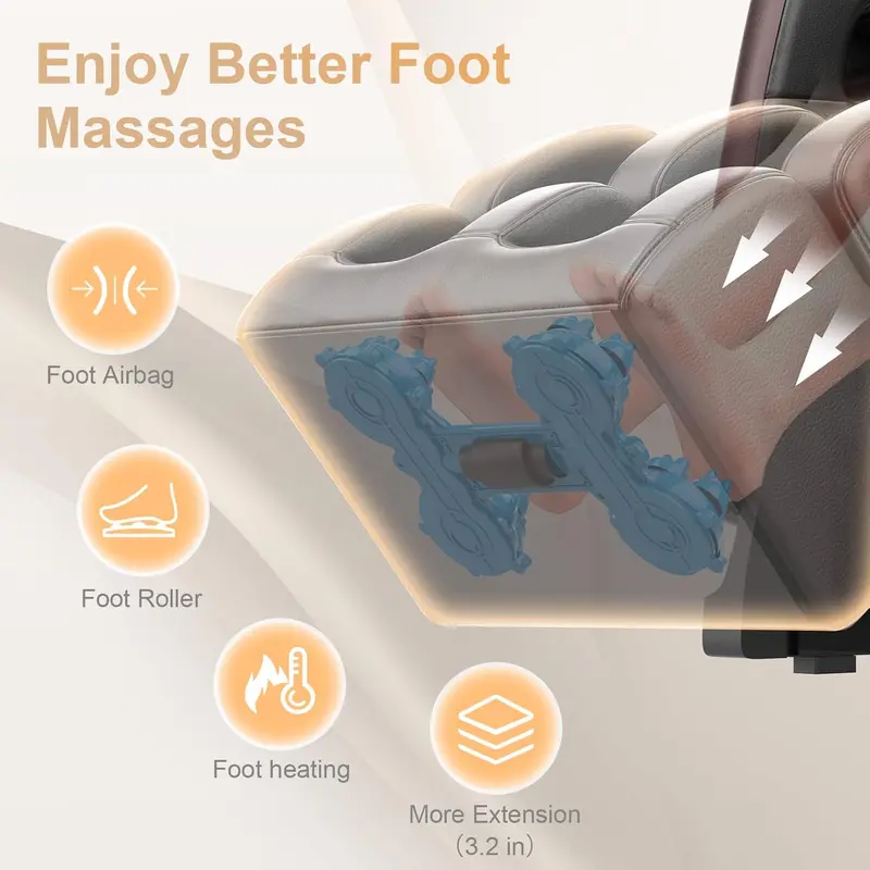 Full-Body Zero Gravity Massage Chair Featuring 10-Point Roller System, Heat Therapy, Bluetooth Audio, and Touchscreen Control