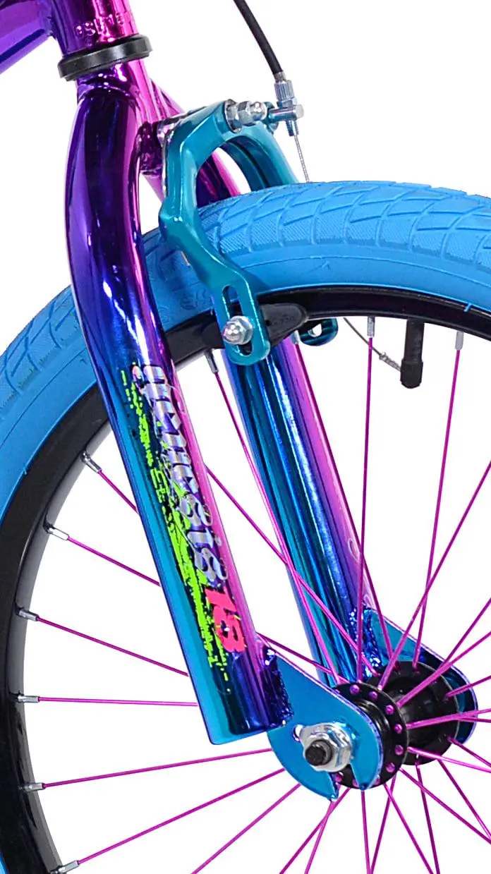 Genesis Illusion Youth Bike – 18-Inch Girls' Model in Blue and Purple with Smooth Shifting Gears and Responsive Stopping Power