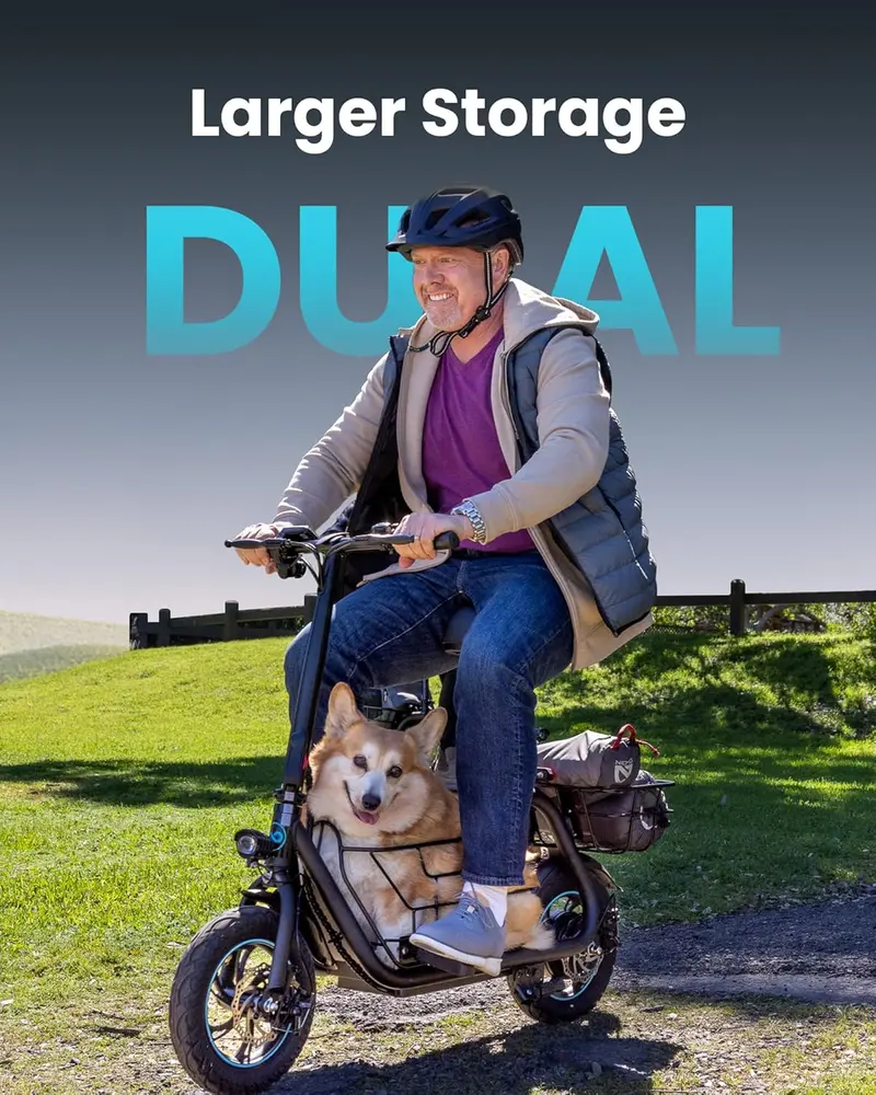 Gyroor 550W Foldable Electric Scooter – Urban Commuter E-Scooter with Built-In Basket and Comfort Seat