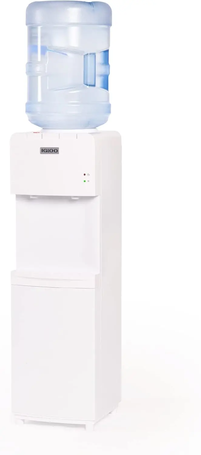 Igloo Sleek Black & Stainless Steel Top-Load Hot and Cold Water Dispenser