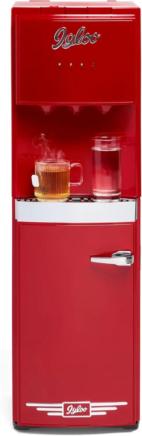 Igloo Top-Loading Dual-Temp Water Cooler – Black Stainless Finish with Hot & Cold Functions