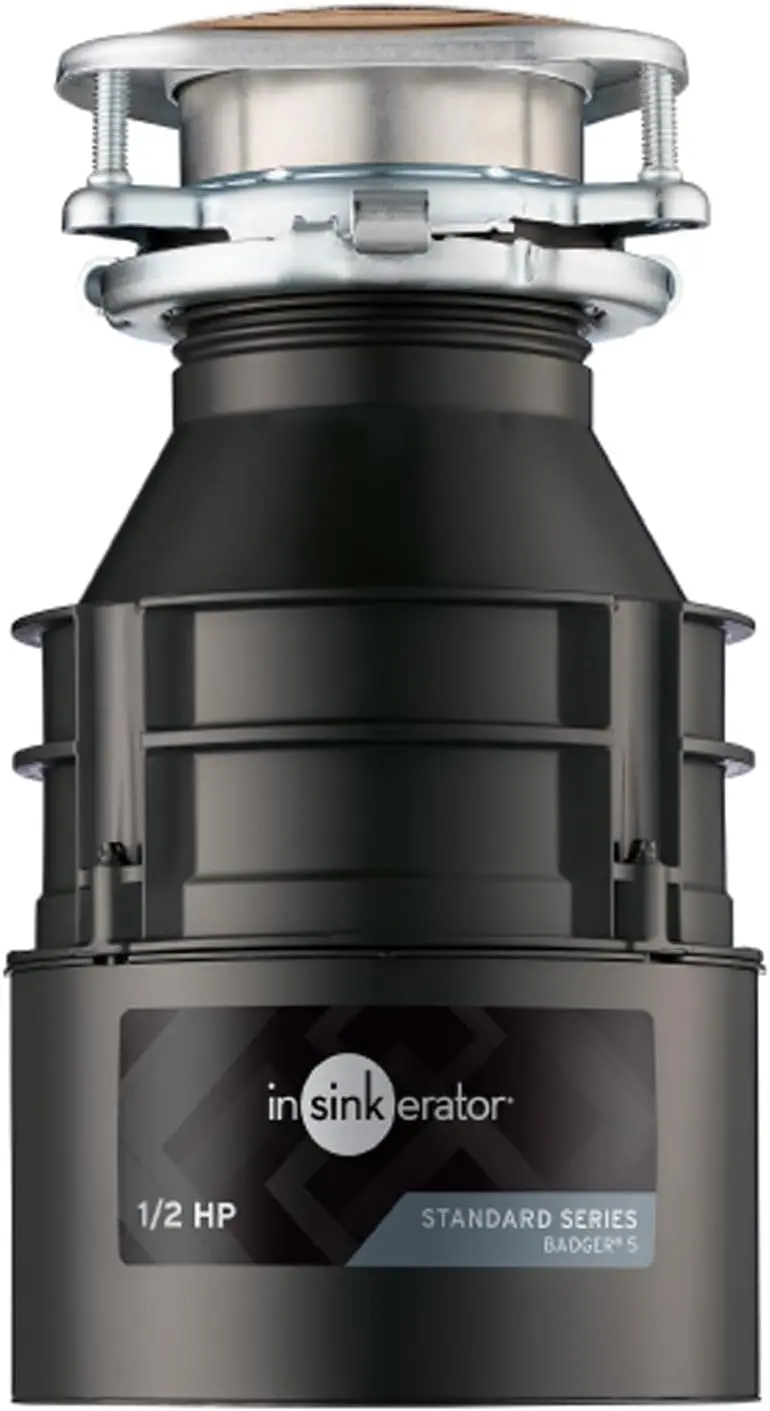 InSinkErator Badger 5 Garbage Disposal – 1/2 HP Continuous Feed Unit with Space-Saving Mount and Quick Lock Installation