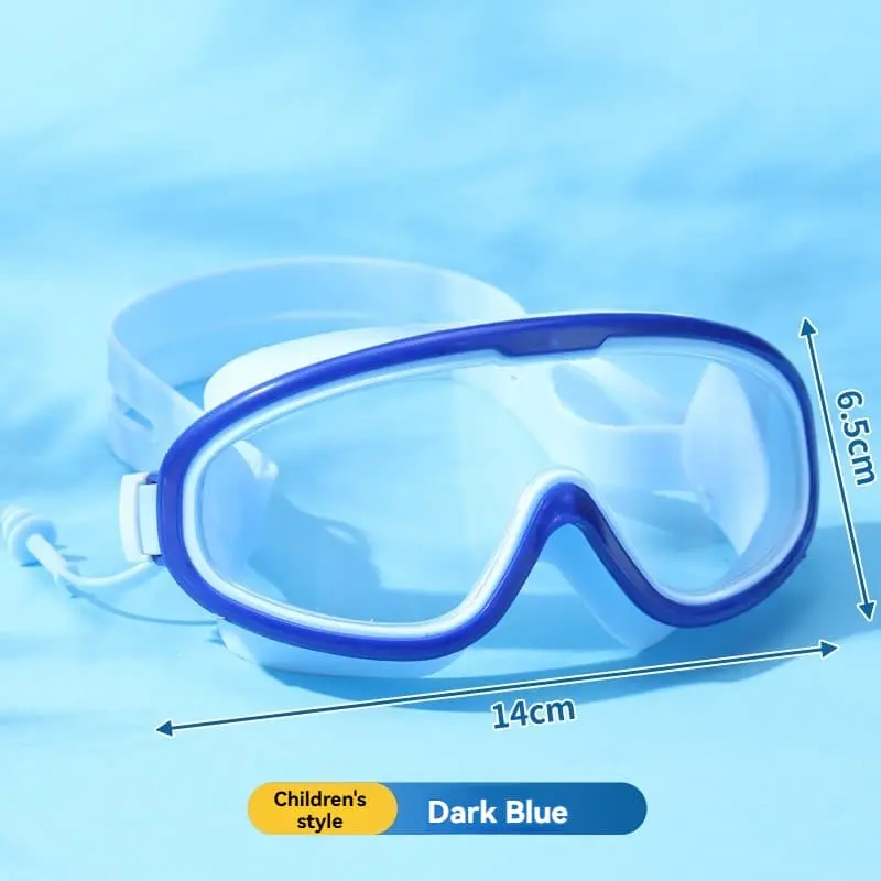 Kids’ Oversized Swimming Goggles – Anti-Fog HD Lenses with Built-In Earplugs for Water Play 2
