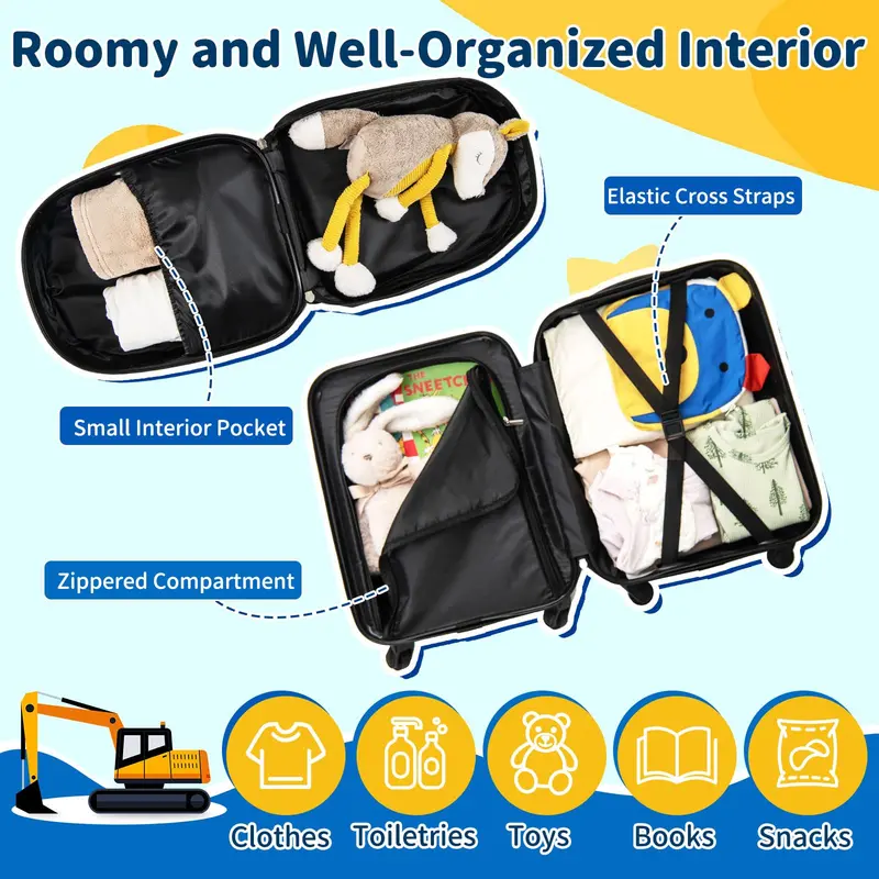 Kids’ Two-Piece Luggage Set – Child-Sized Spinner Suitcases with Smooth-Rolling Wheels (Dark Blue)