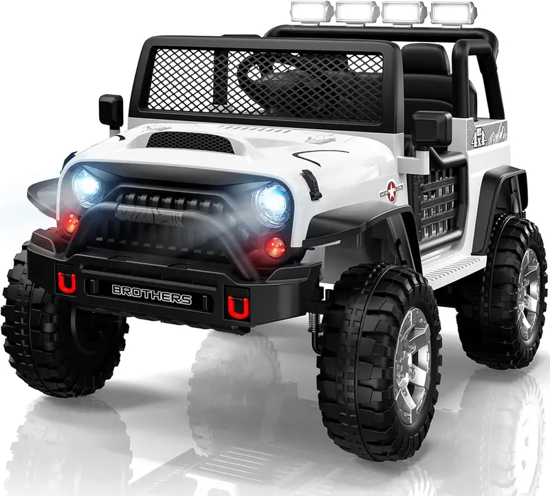 L8 Dual-Seat 12V Ride-On Vehicle – Remote-Controlled Electric Car Featuring Bluetooth Speaker, Three-Speed Settings, LED Lights & Multi-Mode Audio