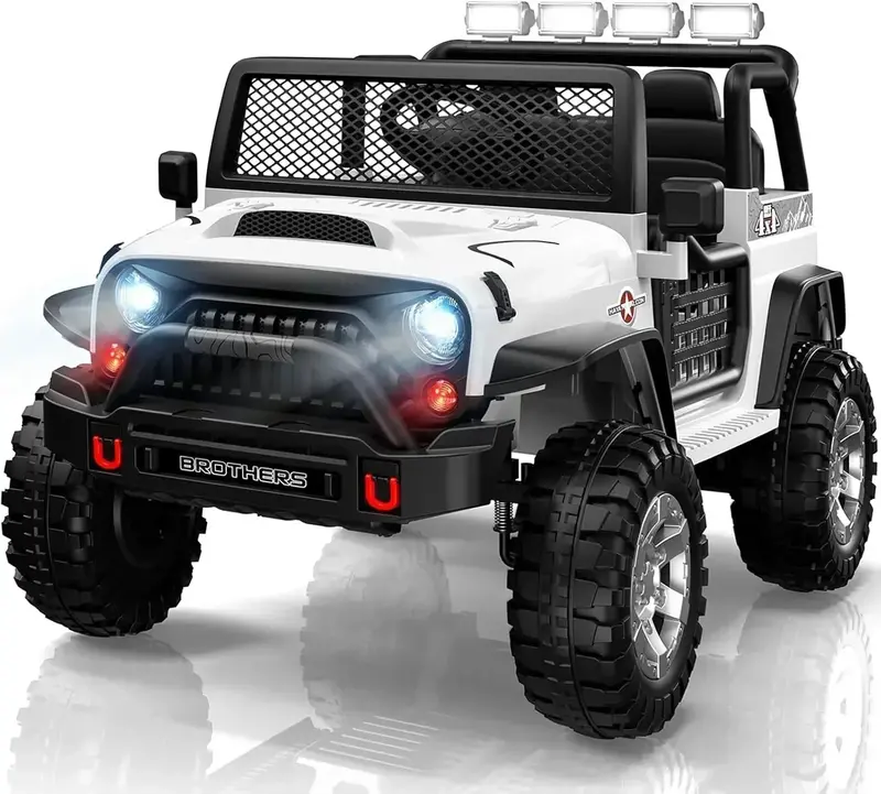 L8 Two-Seater 12V Kids’ Electric Ride-On Car – Remote Control, 4-Wheel Suspension & Bluetooth Audio