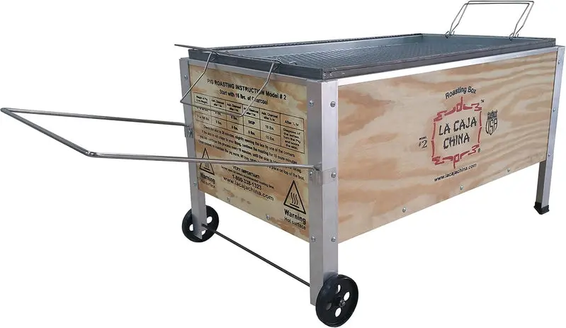 La Caja China Model #2 Pig Roaster – Heavy-Duty Outdoor Roasting Box with 100-Pound Capacity and Traditional Cuban Design