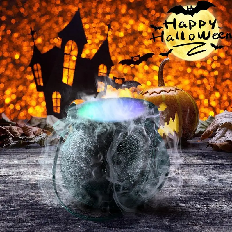LED Halloween Fog Machine with Color-Changing Lighting Effects 2