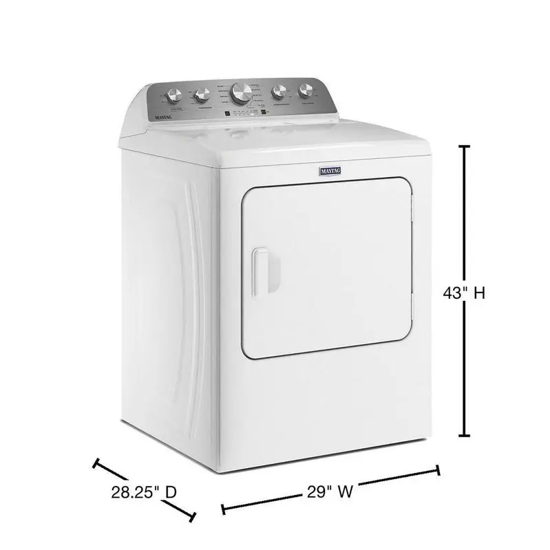 Maytag 7.0 Cu. Ft. White Vented Gas Dryer – Reliable Performance Model MGD4500MW