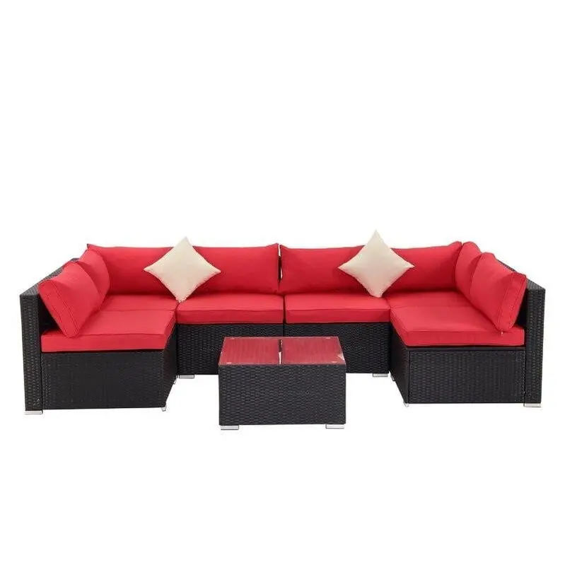 Moshannon All-Weather 6-Piece Wicker Outdoor Seating Set – Cushioned Rattan Furniture for Patios 2