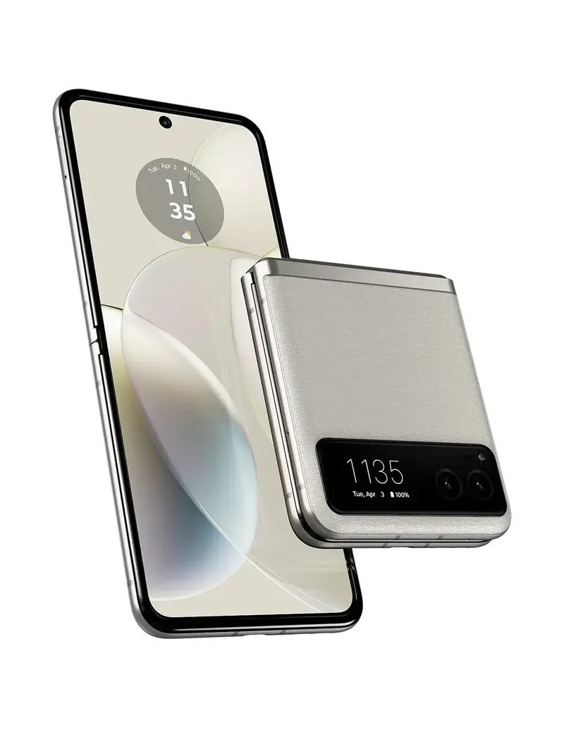 Motorola razr 2023 Foldable Phone — Unlocked Vanilla Cream Model, 32MP Camera, Compact Form Factor