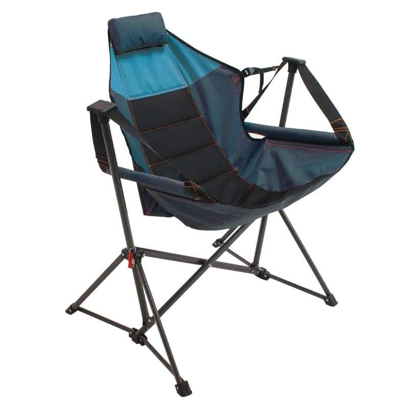 Navy Blue Steel-Frame Hammock Chair for Indoor or Outdoor Relaxation