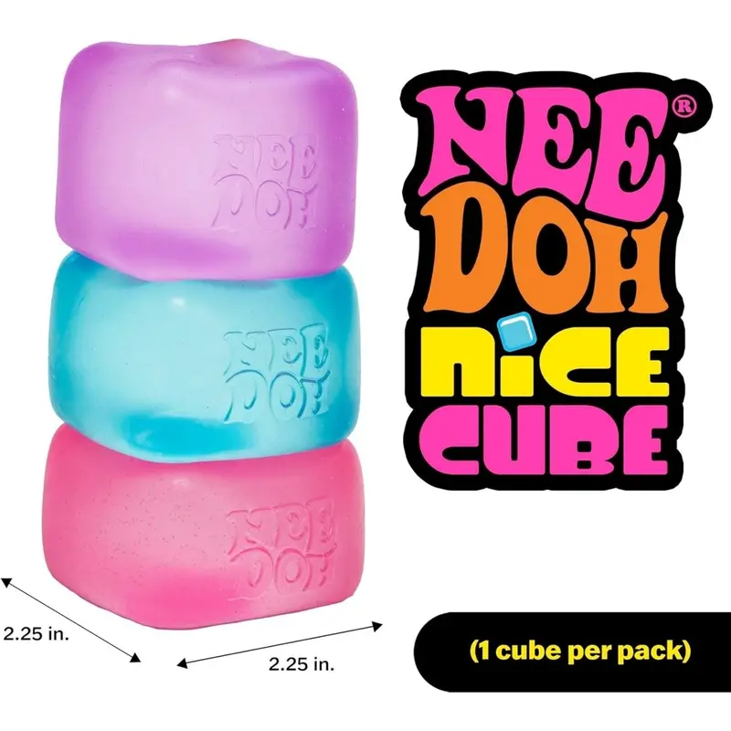 NeeDoh Nice Cube Stress Relief Toy – Solid Purple Squishy Cube