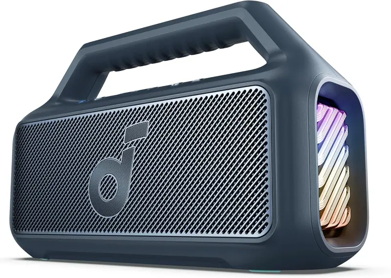 Outdoor Bluetooth Speaker – 80W Waterproof Audio System with RGB Lighting and Extended 24-Hour Battery