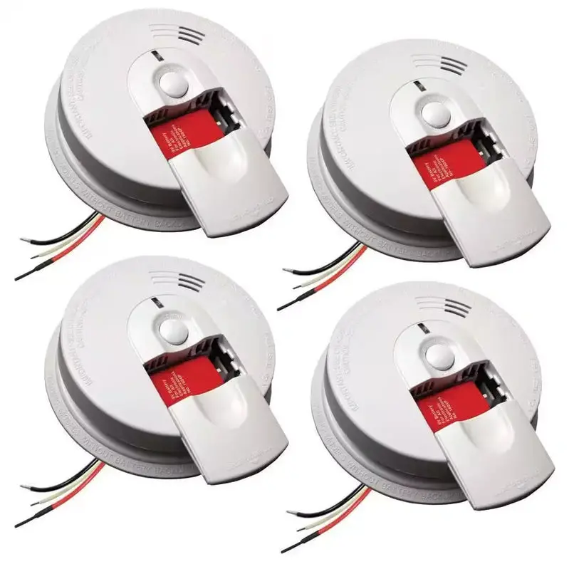 Pack Hardwired Smoke Detector – Ionization Sensor with 120V AC Power and 9V Battery Backup