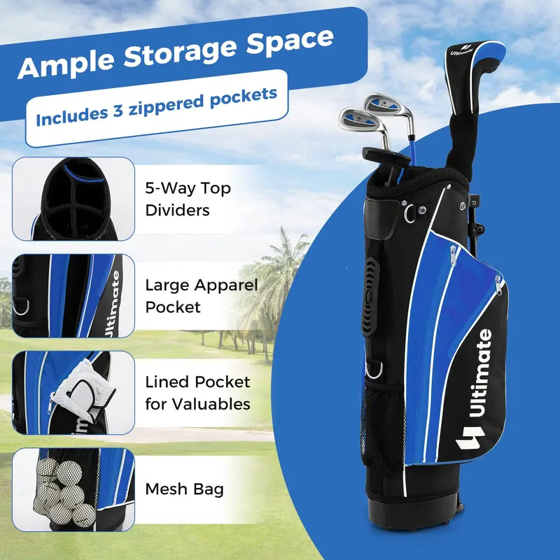 Right-Handed Junior Golf Set for Ages 11–13 — Complete Clubs with Lightweight Stand Bag