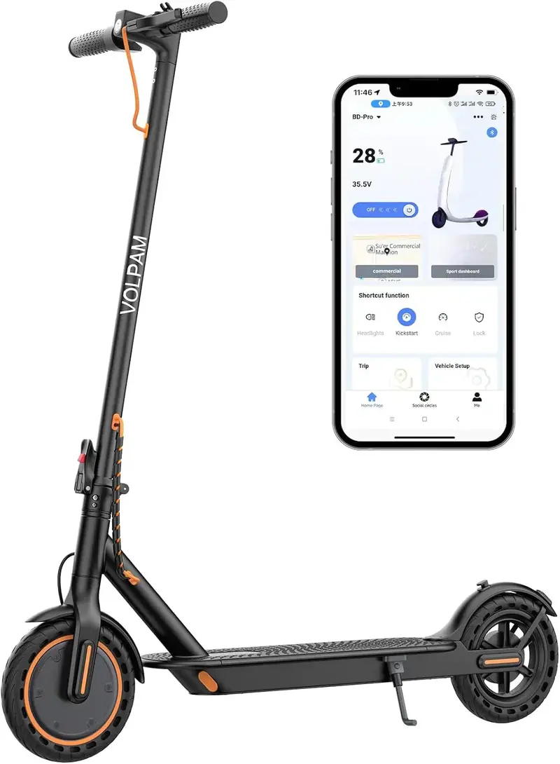 Rugged All-Terrain Electric Scooter – 350W/500W Dual-Mode Motor, Pneumatic-Free Solid Tires, Dual Disc Brakes, Extended Battery Options