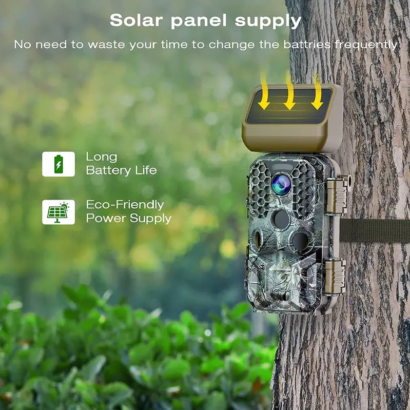 T200 Solar Trail Camera – 4K Video & 30MP Imaging with WiFi and Bluetooth Connectivity