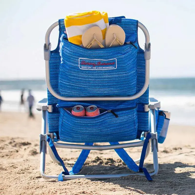 Tommy Bahama Soleil Blue Backpack Beach Chairs – Portable 2-Pack Folding Set