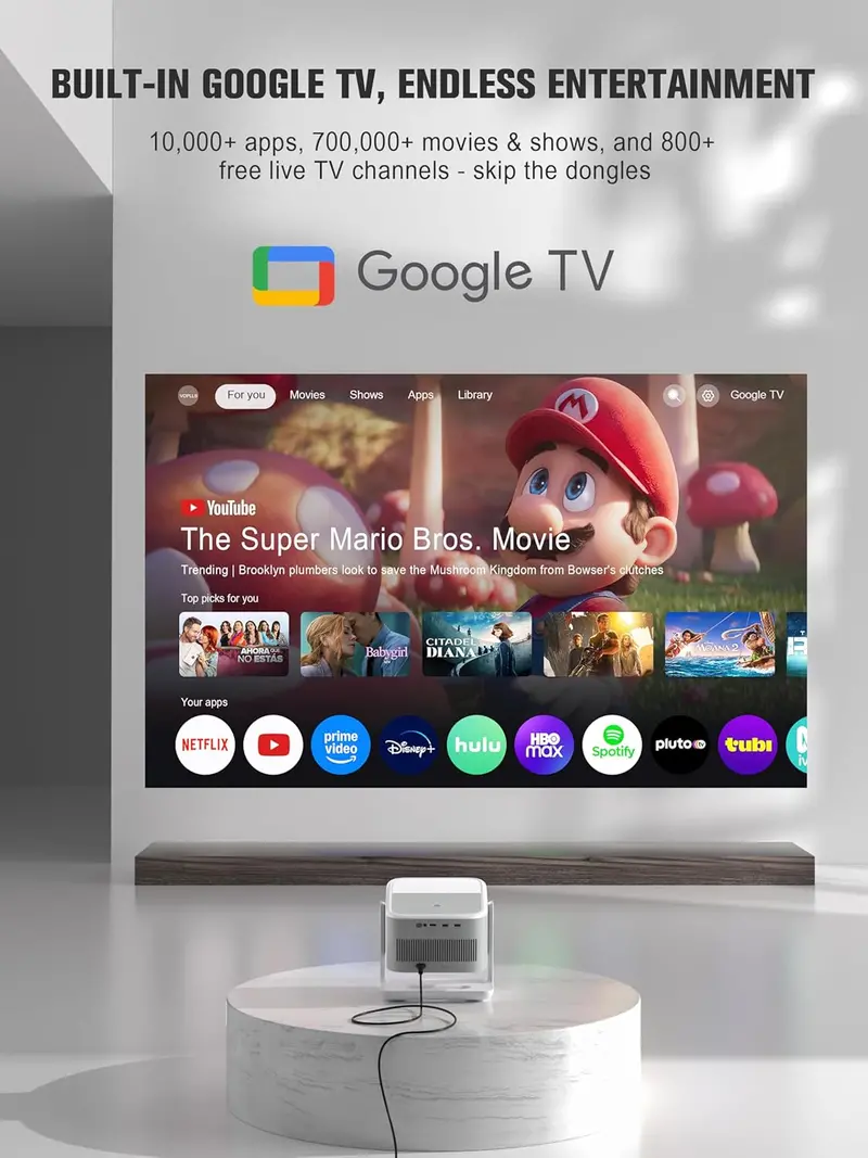 VOPLLS 4K Google TV Smart Projector – Dual-Band WiFi, Bluetooth 5.0, Optimized for Outdoor Use 2