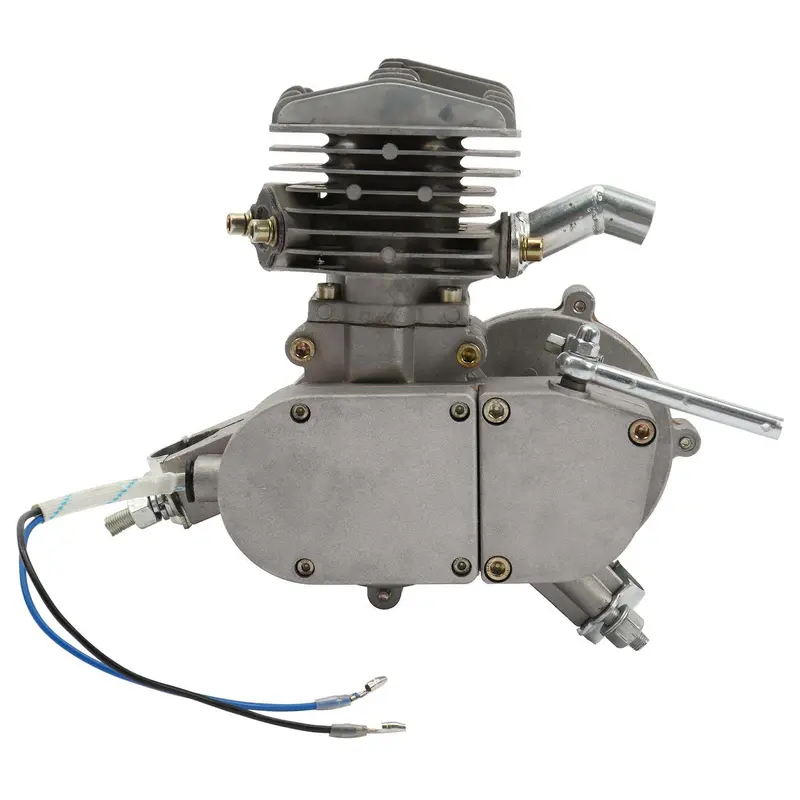 Zimtown 80cc 2-Stroke Bicycle Motor Kit — Silver-White Engine Conversion System for Standard 26-Inch Road Bikes